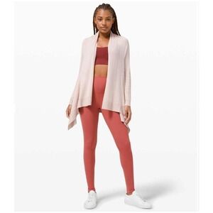 Lululemon Women's Cashlu Knit Wrap Pink Bliss Sweater Size XS-S